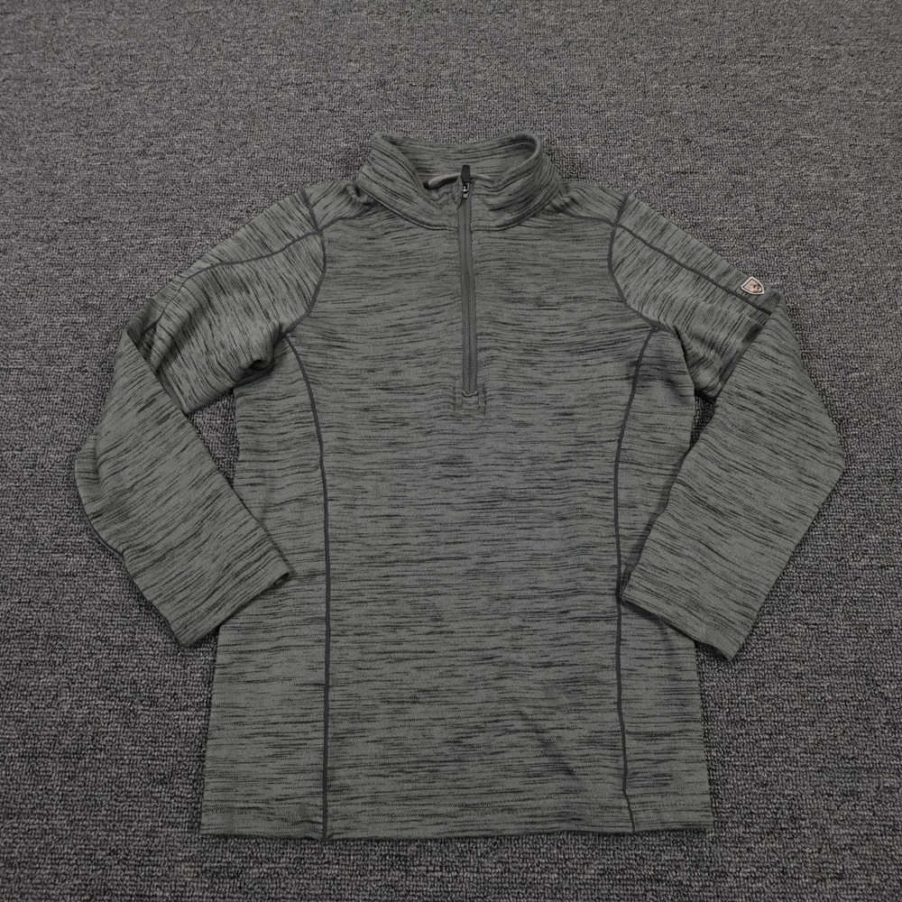 Kuhl Shirt Youth XS 5-6‎ Green 1/4 Zip Mock Neck Base Layer Pullover Long Sleeve